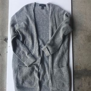 Slouchy Open Long Gray Cardigan